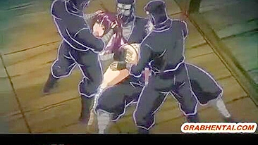 Japanese Schoolgirl Gets Gangbanged by Ninjas in Bondage Hentai Video