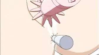 Redhead Hentai Gets Tittyfucked with Dildoed Ass and Pussy