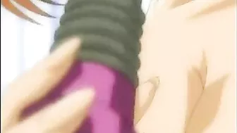 Hentai coedes as her friend gets assfucked by a pervy guy