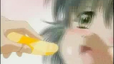 Hentai maid get slutty with a slippery banana in her soaking wet pussy!