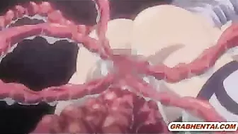 Monstrous Tentacle Fucking of Pregnant Hentai Coed