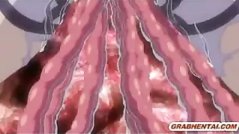 Monstrous Tentacle Fucking of Pregnant Hentai Coed