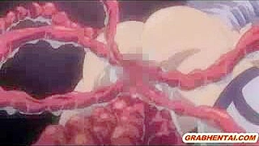 Monstrous Tentacle Fucking of Pregnant Hentai Coed