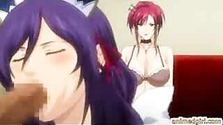 Hentai Maidens' Hot Sucking and Stiff Cocks