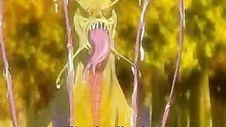 Hentai Beauty Gets Tentacle Monster Drilled All Over in the Forest