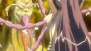 Hentai Beauty Gets Tentacle Monster Drilled All Over in the Forest