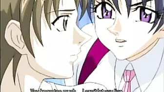 Shemale hentai with big boobs and a busty anime character get off on each other's cocks in this steamy porn video.