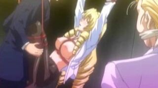 Bound and Busty Hentai Coed Gets Fierce Fucking