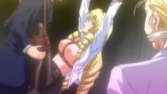 Bound and Busty Hentai Coed Gets Fierce Fucking