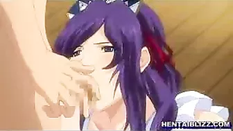 Busty Hentai Maids in Group Oral Sex and Facial Cumshot