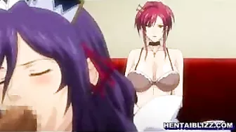 Busty Hentai Maids in Group Oral Sex and Facial Cumshot