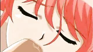 Redhead Hentai with Big Tits in Sixty-Nine Style Oral Sex