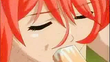 Redhead Hentai with Big Tits in Sixty-Nine Style Oral Sex