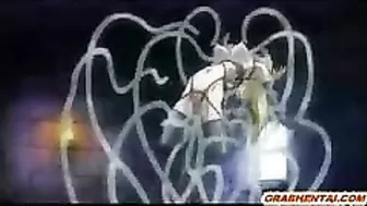 Tentacle Drilling Orgy with Blonde Hentai Goddess