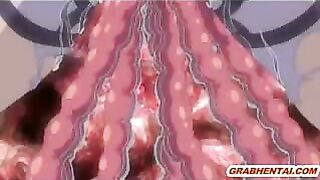 Tentacle-Drilling Porn Video Featuring Pregnant Hentai with Massive Boobs