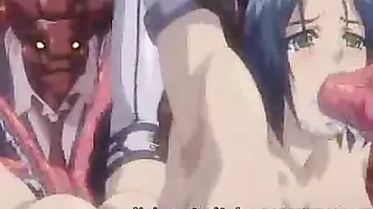 Tentacle Gangbang for Pregnant Hentai with Massive Boobs