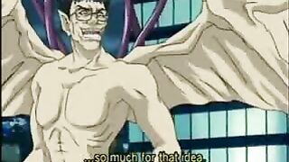 Tentacle Monster Bat Drills Hentai Porn Star's Huge Boobs and All Holes