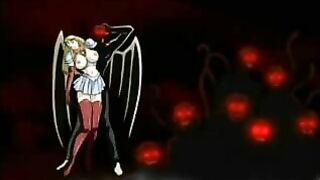 Tentacle Monster Bat Drills Hentai Porn Star's Huge Boobs and All Holes