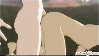 Japanese Hentai Shemale Gets Doggy Style Fucked Outdoors