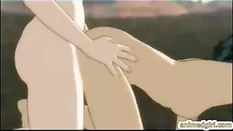 Japanese Hentai Shemale Gets Doggy Style Fucked Outdoors