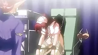 Unchain the kinky hentai nurse's mouth and her massive tits explode with injected cum!