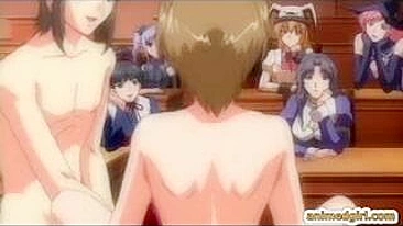 Hentai Shemale Coeds Jerk Off in Classroom Amidst Porn Fantasy