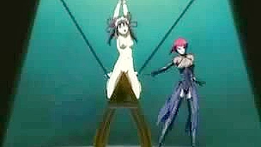 Bound hentai receives painful discipline in extreme punishment scene