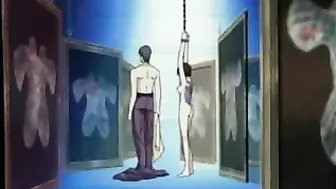 Bound Hentai beauty enjoys intimate touching and teasing Bound Hentai beauty enjoys intimate touching and teasing