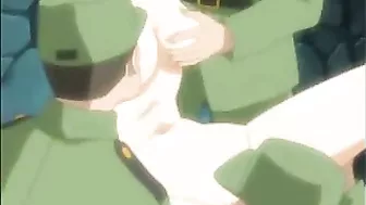 Hardcore Gangbang with Soldiers in Hentai Video Hardcore Gangbang with Soldiers in Hentai Video