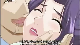 Horny hentai slut eagerly swallows a massive cumload