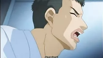 Horny hentai slut eagerly swallows a massive cumload