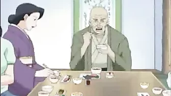 Horny hentai slut eagerly swallows a massive cumload