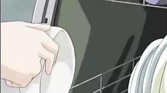 Horny hentai slut eagerly swallows a massive cumload