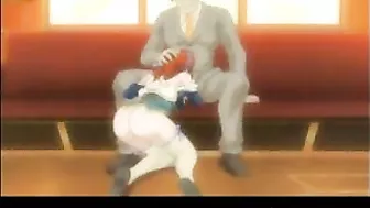 Sexy Hentai Coed Gets Fingered Wet and Wild on the Train