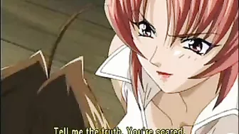 as our seductive hentai redhead with luscious breasts introduces this eager young man to the pleasures of pussy for the first time.