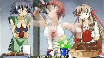 as our seductive hentai redhead with luscious breasts introduces this eager young man to the pleasures of pussy for the first time.