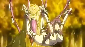 Tentacle Fucking of a Trapped Hentai Chick with Huge Boobs