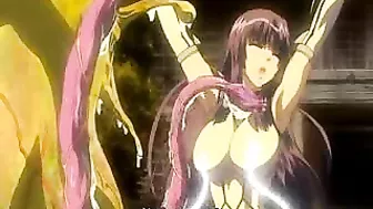 Tentacle Fucking of a Trapped Hentai Chick with Huge Boobs