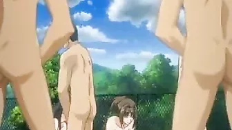 Outdoor Group Sex and Cumshots with Hentai Girls