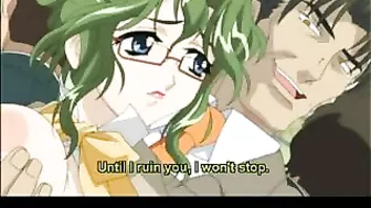 Public Train Bukkake with Busty Hentai Coed