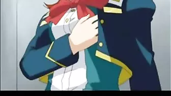 Public Train Bukkake with Busty Hentai Coed