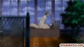 Japanese hentai shemales take on hard anal sex in front of their classmates!