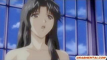 Japanese hentai shemales take on hard anal sex in front of their classmates!