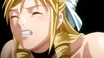 Anime Lesbians Shave Each other's Pussies before filling them with Giant Dildos