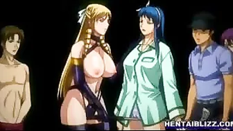 Anime Lesbians Shave Each other's Pussies before filling them with Giant Dildos