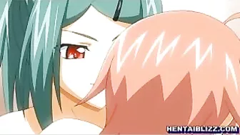 Unleash Your Inner Nympho with These Busty Lesbian Hentai Coeds and Their Dildos!