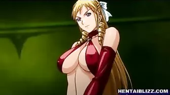 Whipped and Licked - Bondage Hentai Guy's Cock and Busty Anime Pussy