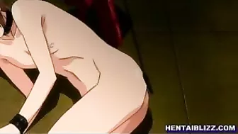 Whipped and Licked - Bondage Hentai Guy's Cock and Busty Anime Pussy