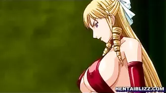 Whipped and Licked - Bondage Hentai Guy's Cock and Busty Anime Pussy