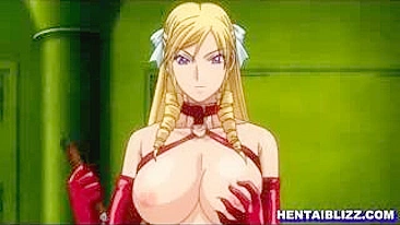 Whipped and Licked - Bondage Hentai Guy's Cock and Busty Anime Pussy